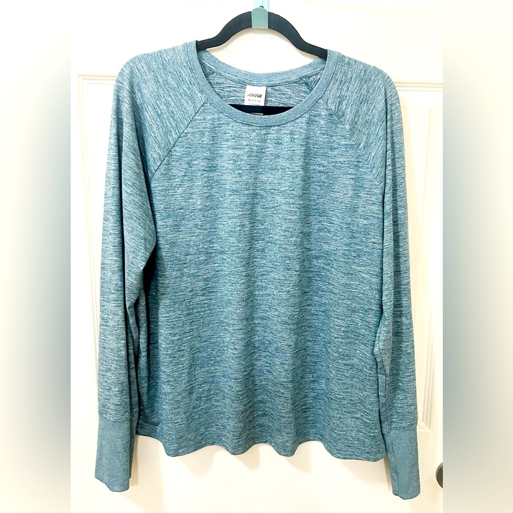 New Avia plus size Blue Long Sleeve Crewneck Top Size XL